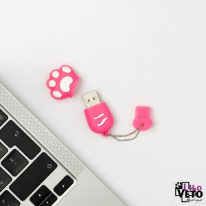 CLÉ USB 32GO PATTE CHAT ROSE