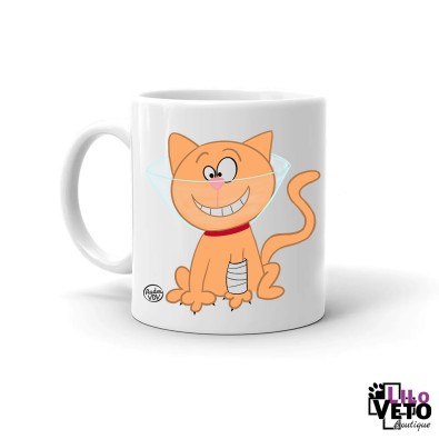 MUG BLANC CHAT COLLERETTE