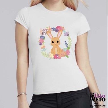 T-SHIRT BLANC LES FLEURS DU LAPIN