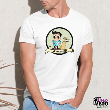 T-SHIRT BLANC VETO RETRO